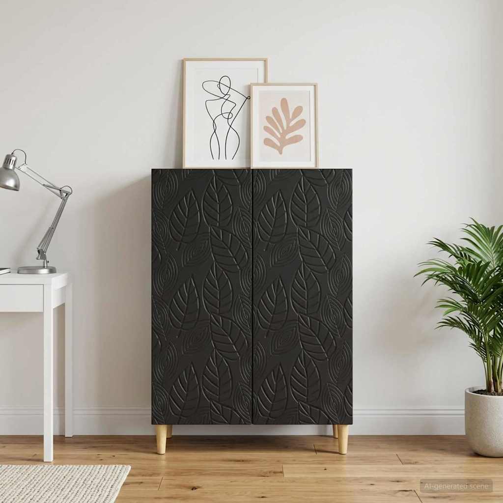 vidaXL Sideboard Black 66 x 34.5 x 90 cm Engineered Wood