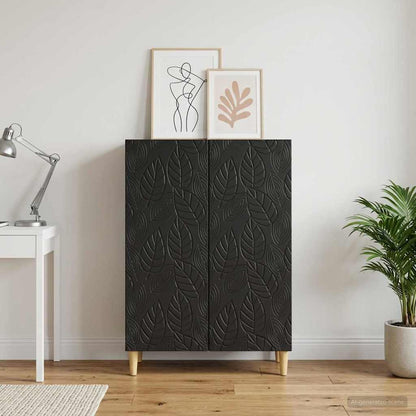 vidaXL Sideboard Black 66 x 34.5 x 90 cm Engineered Wood