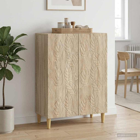 vidaXL Sideboard Sonoma Oak 66 x 34.5 x 90 cm Engineered Wood