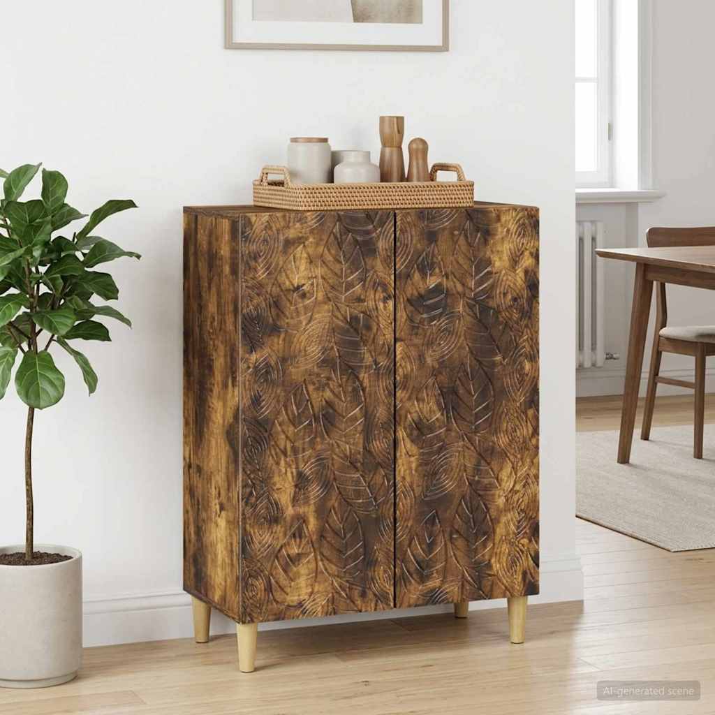 vidaXL Sideboard Smoked Oak 66 x 34.5 x 90 cm Engineered Wood