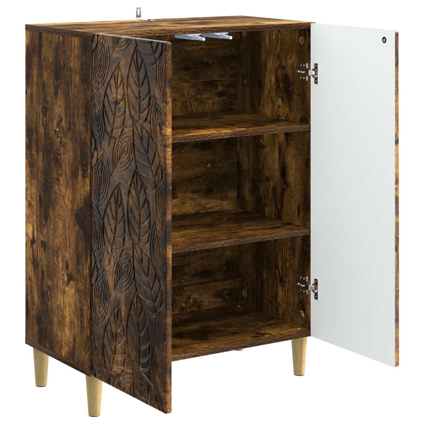 vidaXL Sideboard Smoked Oak 66 x 34.5 x 90 cm Engineered Wood