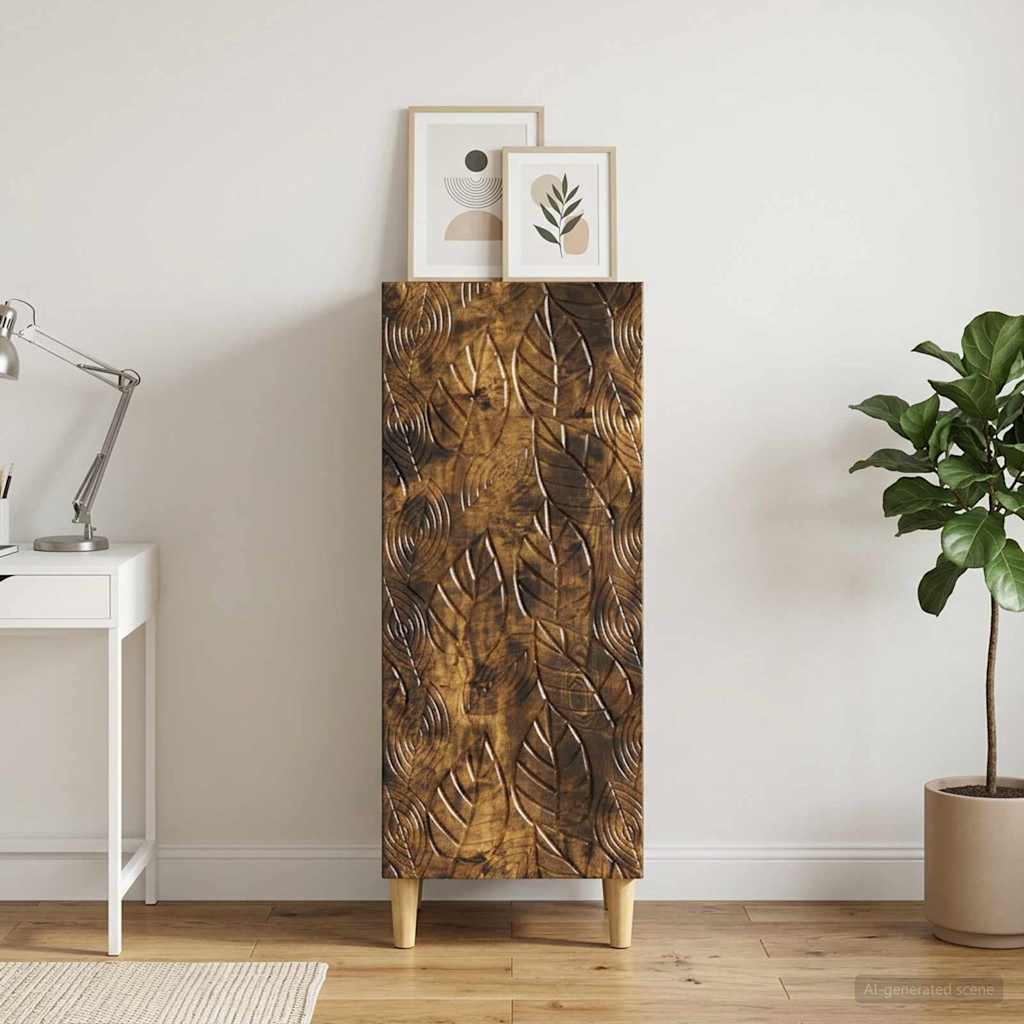 vidaXL Sideboard Smoked Oak 33 x 34.5 x 90 cm Engineered Wood