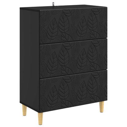 vidaXL Drawer Cabinet Black 66 x 34.5 x 90 cm Engineered Wood