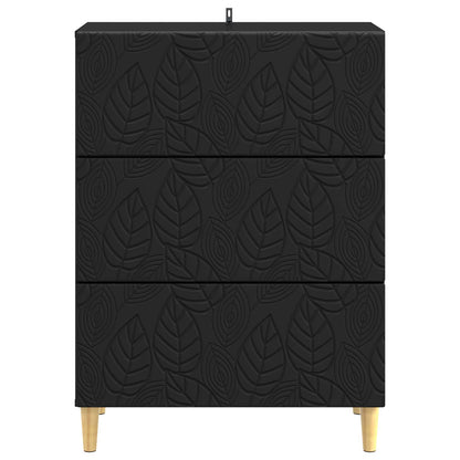 vidaXL Drawer Cabinet Black 66 x 34.5 x 90 cm Engineered Wood