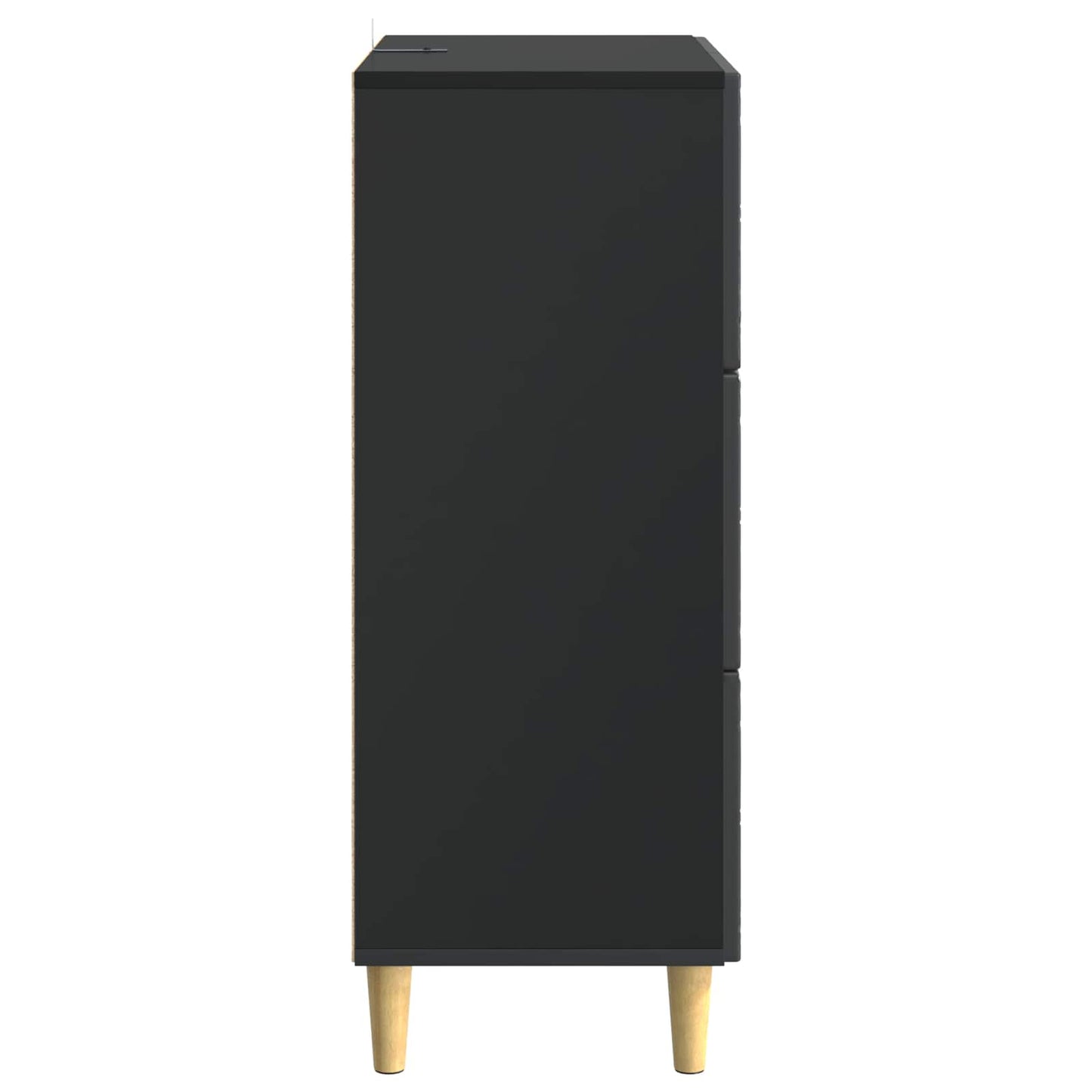 vidaXL Drawer Cabinet Black 66 x 34.5 x 90 cm Engineered Wood