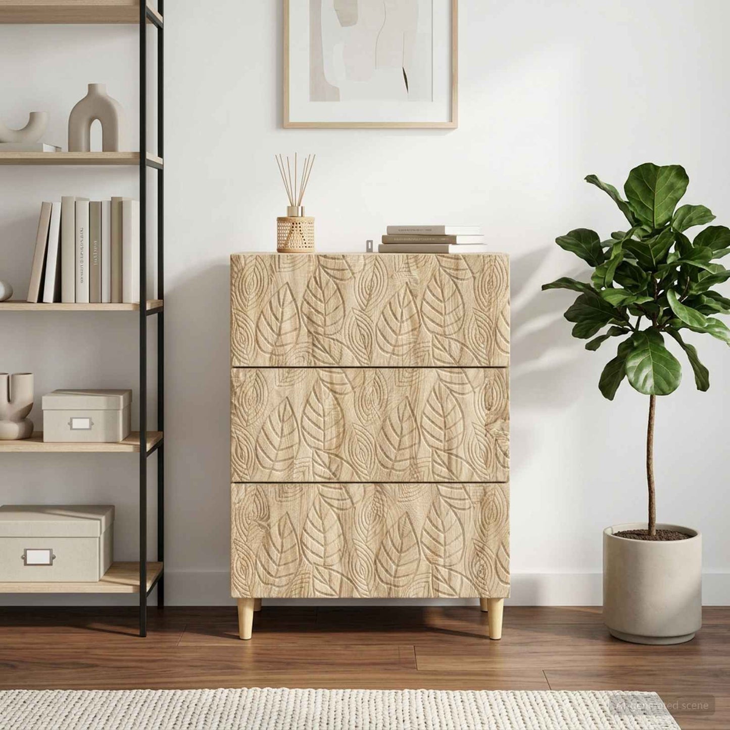 vidaXL Drawer Cabinet Sonoma Oak 66 x 34.5 x 90 cm Engineered Wood