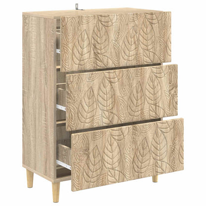 vidaXL Drawer Cabinet Sonoma Oak 66 x 34.5 x 90 cm Engineered Wood