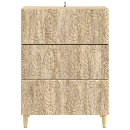 vidaXL Drawer Cabinet Sonoma Oak 66 x 34.5 x 90 cm Engineered Wood