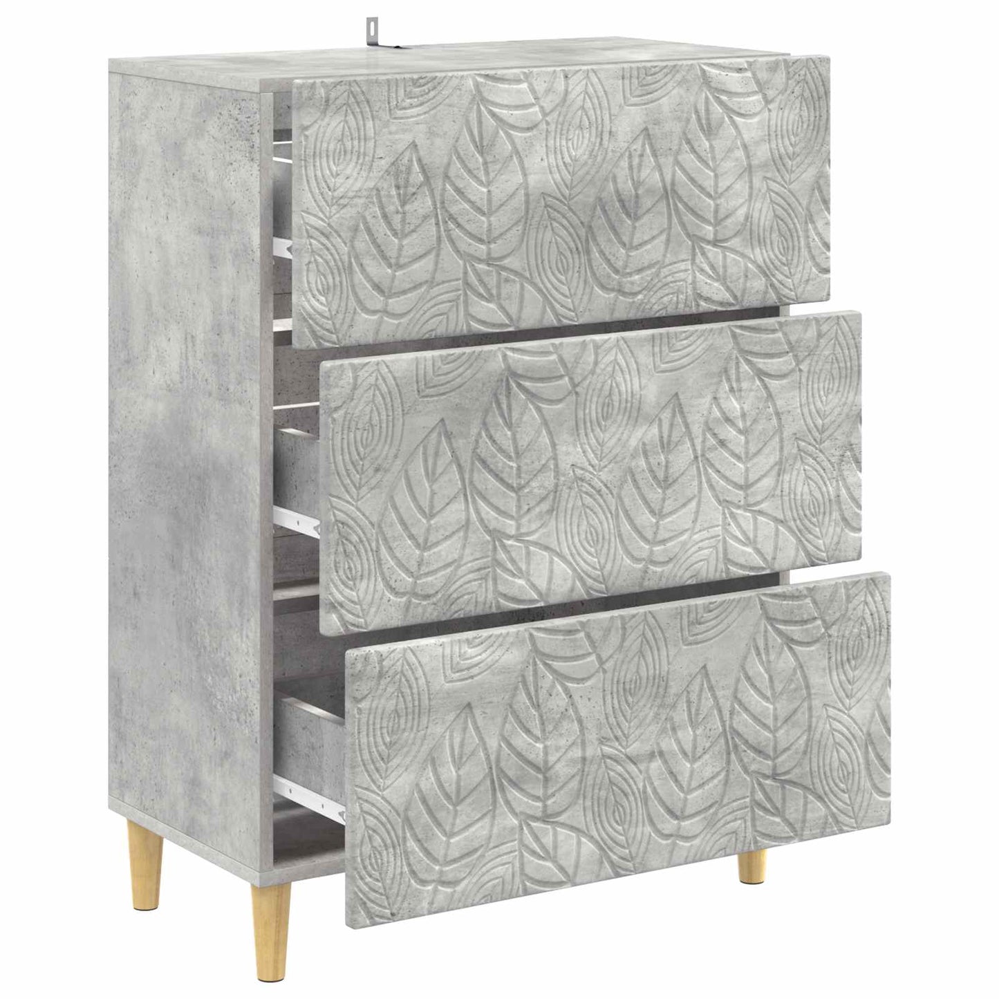 vidaXL Drawer Cabinet Concrete Grey 66 x 34.5 x 90 cm Engineered Wood