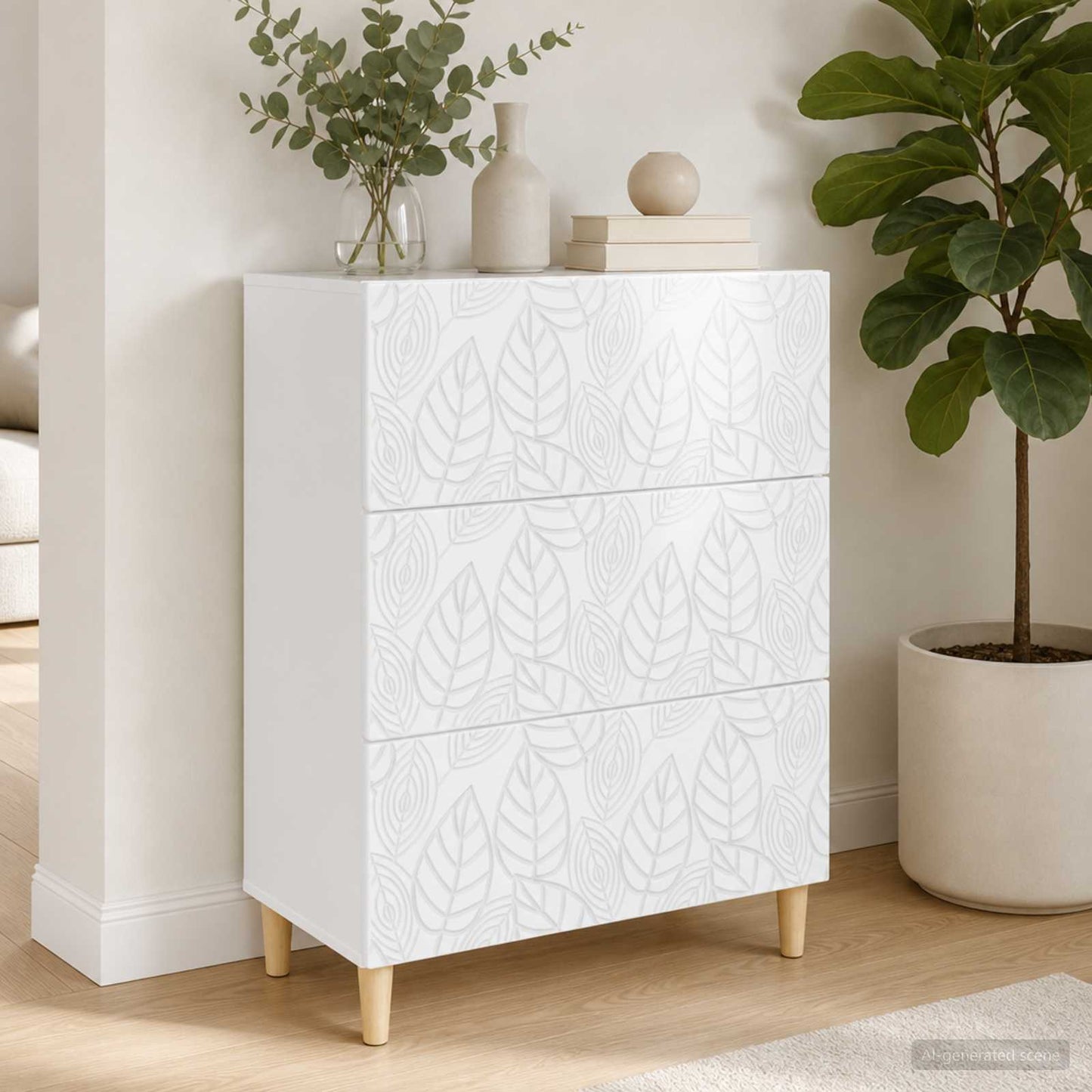 vidaXL Drawer Cabinet High Gloss White 66 x 34.5 x 90 cm