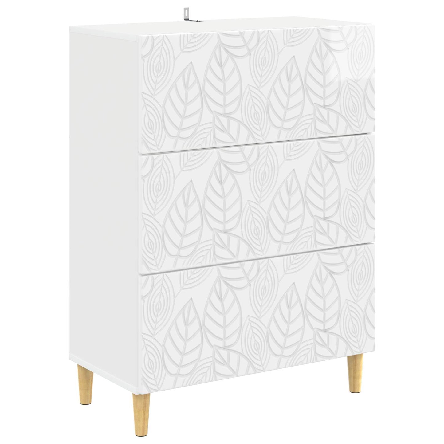 vidaXL Drawer Cabinet High Gloss White 66 x 34.5 x 90 cm