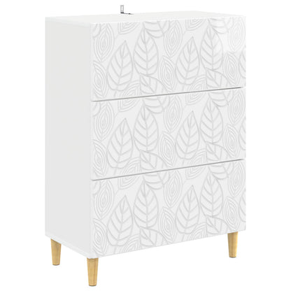 vidaXL Drawer Cabinet High Gloss White 66 x 34.5 x 90 cm