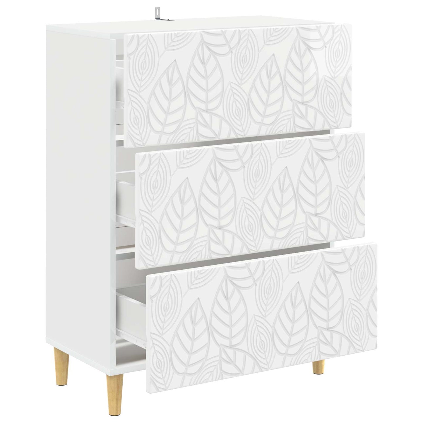 vidaXL Drawer Cabinet High Gloss White 66 x 34.5 x 90 cm