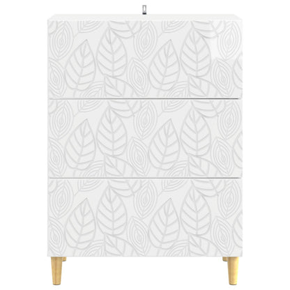 vidaXL Drawer Cabinet High Gloss White 66 x 34.5 x 90 cm