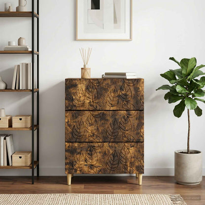 vidaXL Drawer Cabinet Smoked Oak 66 x 34.5 x 90 cm Engineered Wood