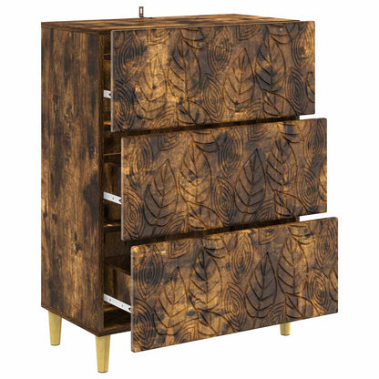 vidaXL Drawer Cabinet Smoked Oak 66 x 34.5 x 90 cm Engineered Wood