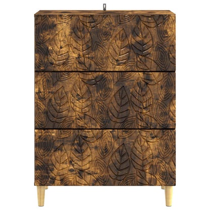 vidaXL Drawer Cabinet Smoked Oak 66 x 34.5 x 90 cm Engineered Wood