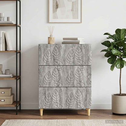 vidaXL Drawer Cabinet Grey Sonoma 66 x 34.5 x 90 cm Engineered Wood