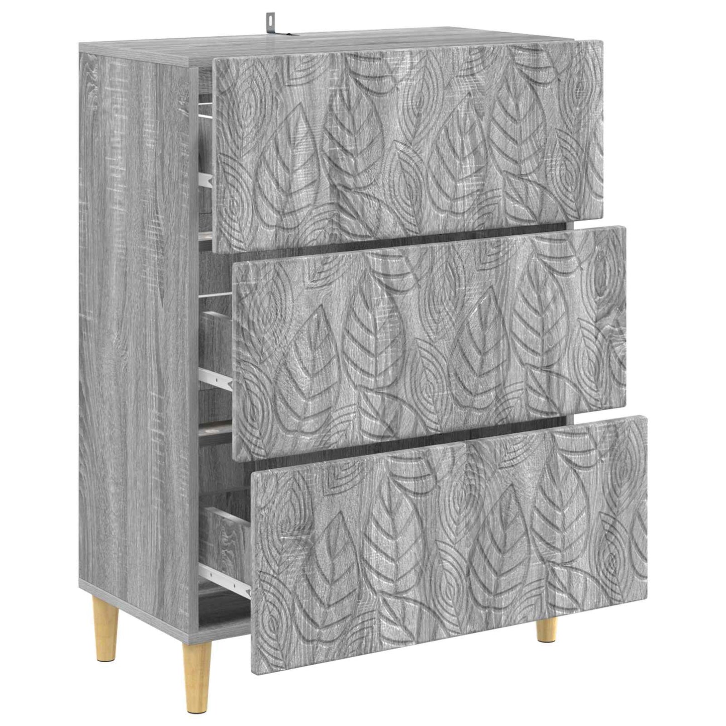 vidaXL Drawer Cabinet Grey Sonoma 66 x 34.5 x 90 cm Engineered Wood