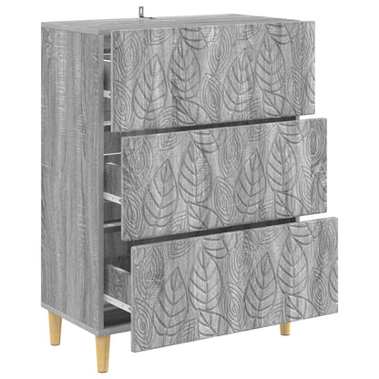 vidaXL Drawer Cabinet Grey Sonoma 66 x 34.5 x 90 cm Engineered Wood