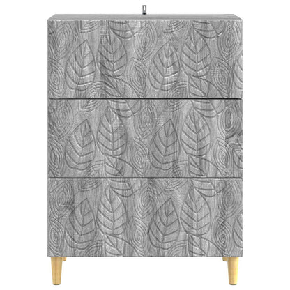vidaXL Drawer Cabinet Grey Sonoma 66 x 34.5 x 90 cm Engineered Wood