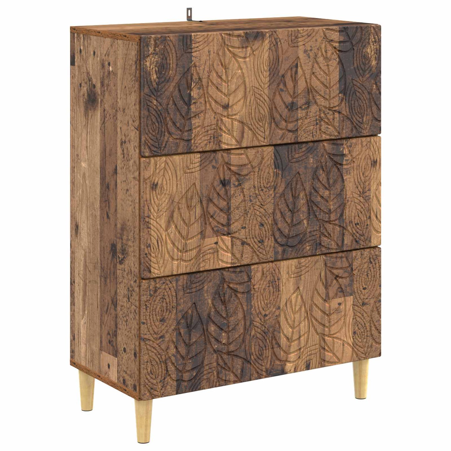 vidaXL Drawer Cabinet Old Wood 66 x 34.5 x 90 cm Engineered Wood