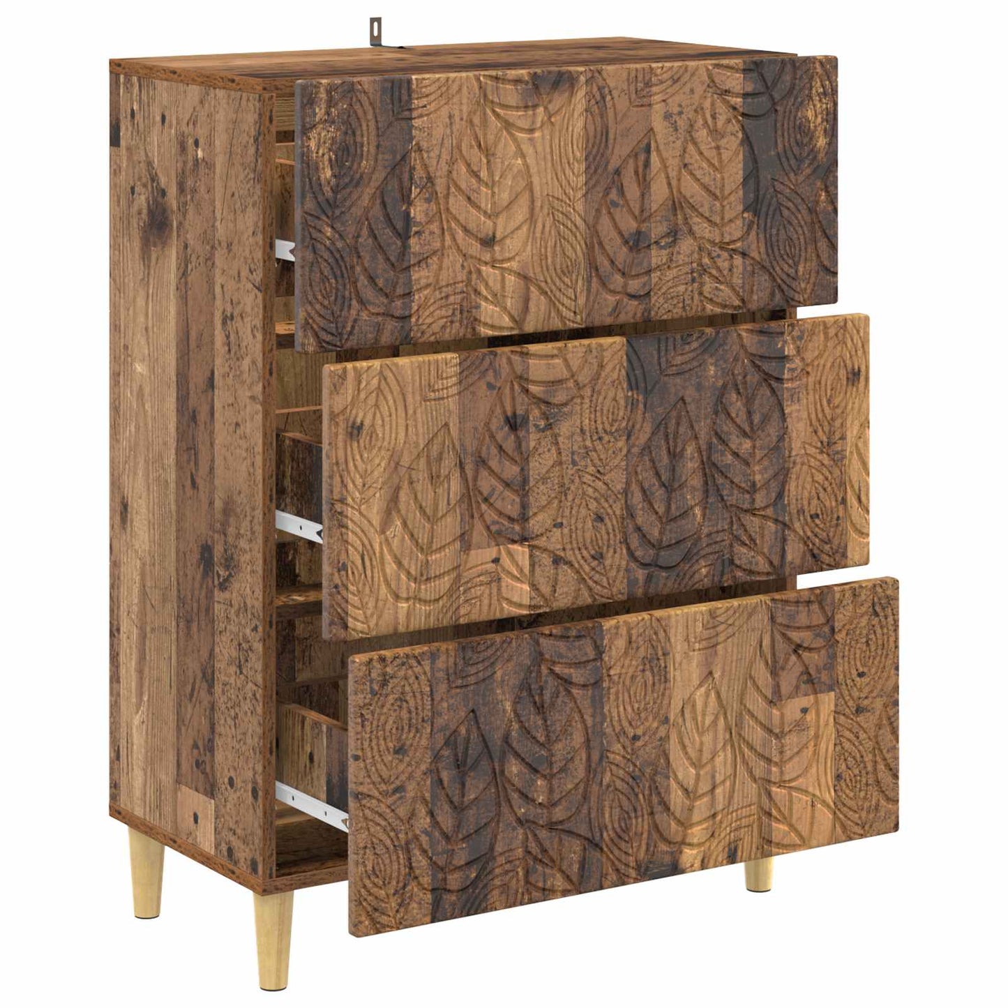 vidaXL Drawer Cabinet Old Wood 66 x 34.5 x 90 cm Engineered Wood