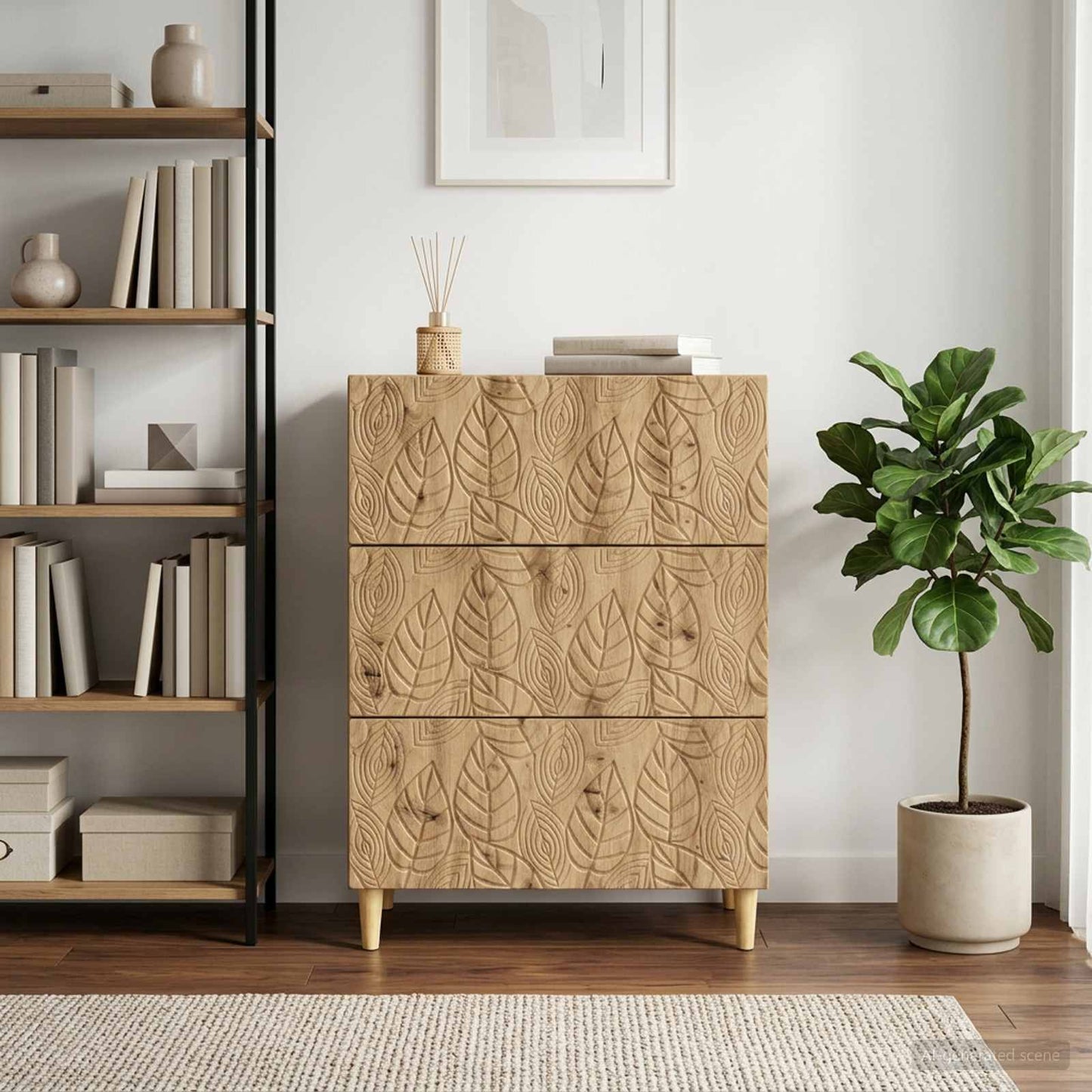 vidaXL Drawer Cabinet Artisan Oak 66 x 34.5 x 90 cm Engineered Wood