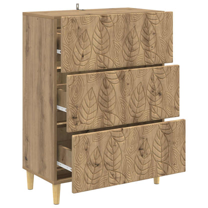 vidaXL Drawer Cabinet Artisan Oak 66 x 34.5 x 90 cm Engineered Wood