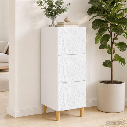 vidaXL Drawer Cabinet White 33 x 34.5 x 90 cm Engineered Wood