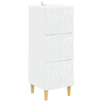 vidaXL Drawer Cabinet White 33 x 34.5 x 90 cm Engineered Wood