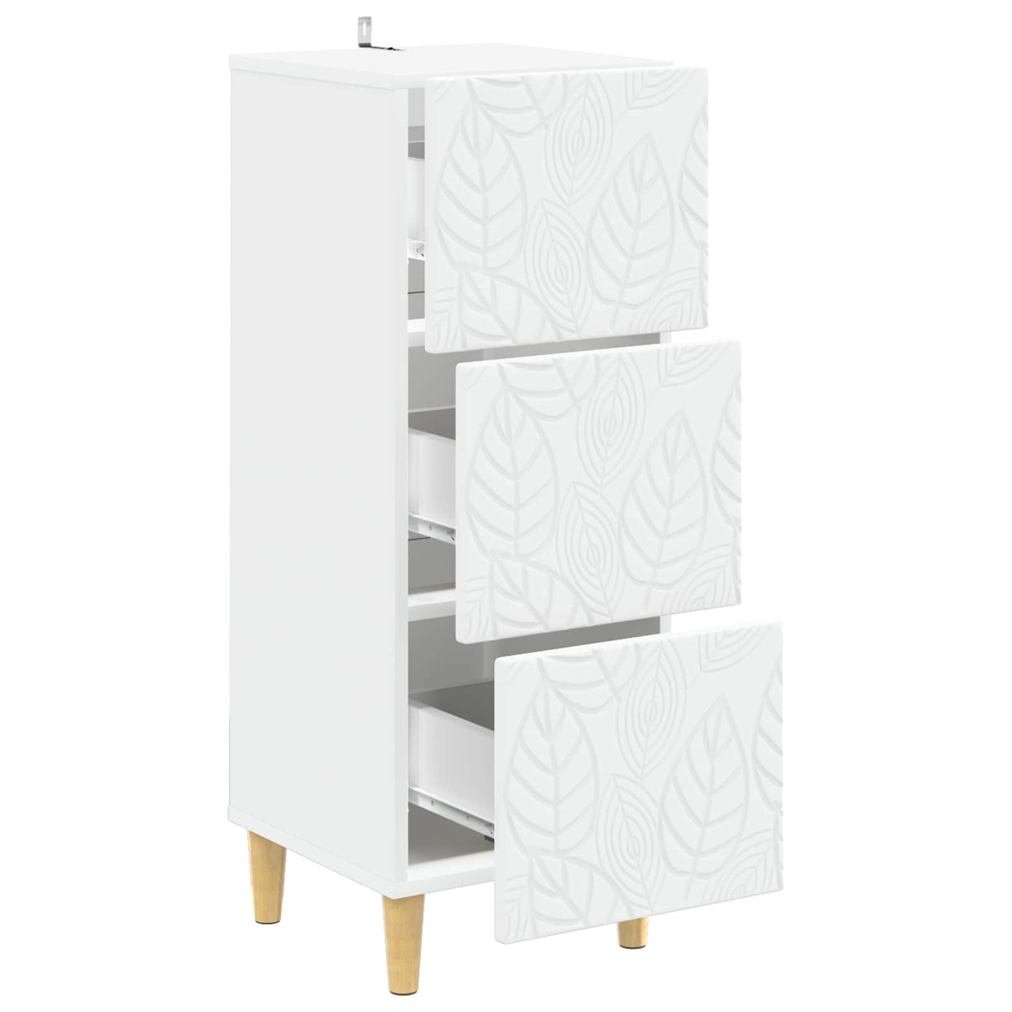 vidaXL Drawer Cabinet 33 x 34.5 x 90 cm Engineered Wood White