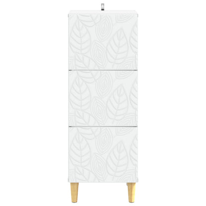 vidaXL Drawer Cabinet White 33 x 34.5 x 90 cm Engineered Wood