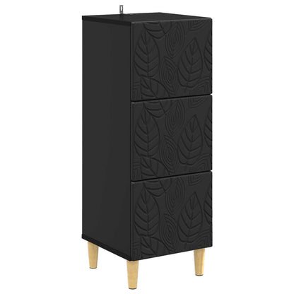 vidaXL Drawer Cabinet Black 33 x 34.5 x 90 cm Engineered Wood