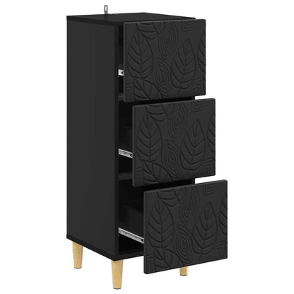 vidaXL Drawer Cabinet Black 33 x 34.5 x 90 cm Engineered Wood