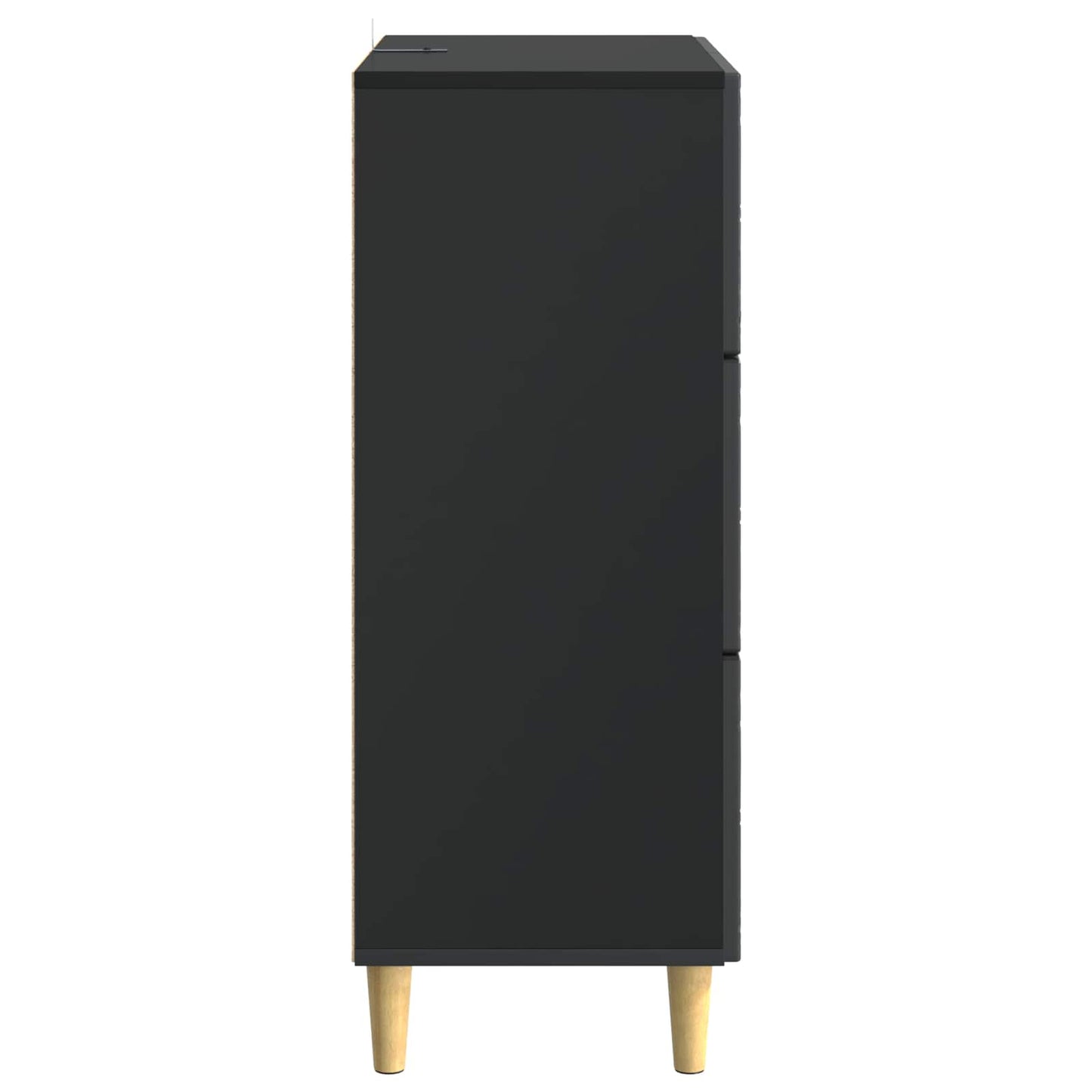 vidaXL Drawer Cabinet Black 33 x 34.5 x 90 cm Engineered Wood