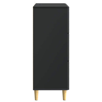 vidaXL Drawer Cabinet Black 33 x 34.5 x 90 cm Engineered Wood