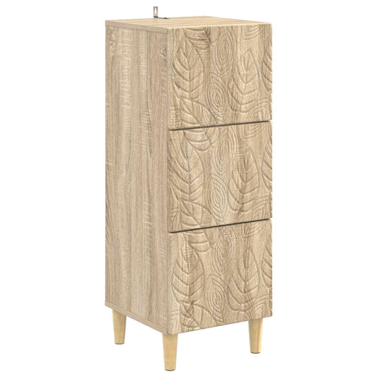 vidaXL Drawer Cabinet Sonoma Oak 33 x 34.5 x 90 cm Engineered Wood