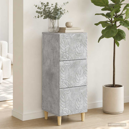 vidaXL Drawer Cabinet Concrete Grey 33 x 34.5 x 90 cm Engineered Wood