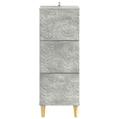 vidaXL Drawer Cabinet Concrete Grey 33 x 34.5 x 90 cm Engineered Wood