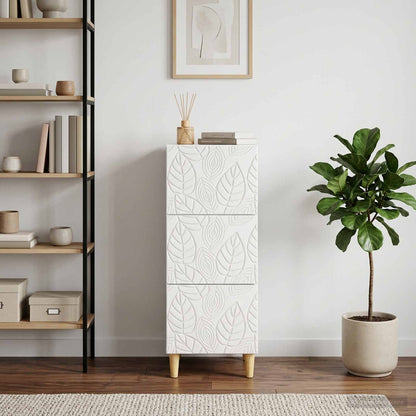 vidaXL Drawer Cabinet High Gloss White 33 x 34.5 x 90 cm