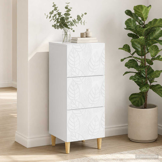 vidaXL Drawer Cabinet High Gloss White 33 x 34.5 x 90 cm
