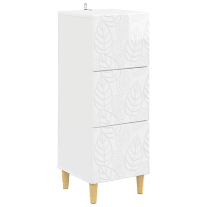 vidaXL Drawer Cabinet High Gloss White 33 x 34.5 x 90 cm