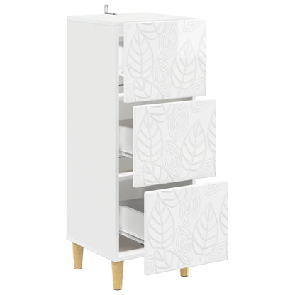 vidaXL Drawer Cabinet High Gloss White 33 x 34.5 x 90 cm