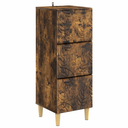 vidaXL Drawer Cabinet Smoked Oak 33 x 34.5 x 90 cm Engineered Wood