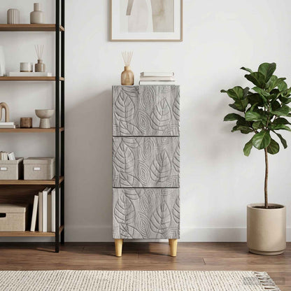vidaXL Drawer Cabinet Grey Sonoma 33 x 34.5 x 90 cm Engineered Wood