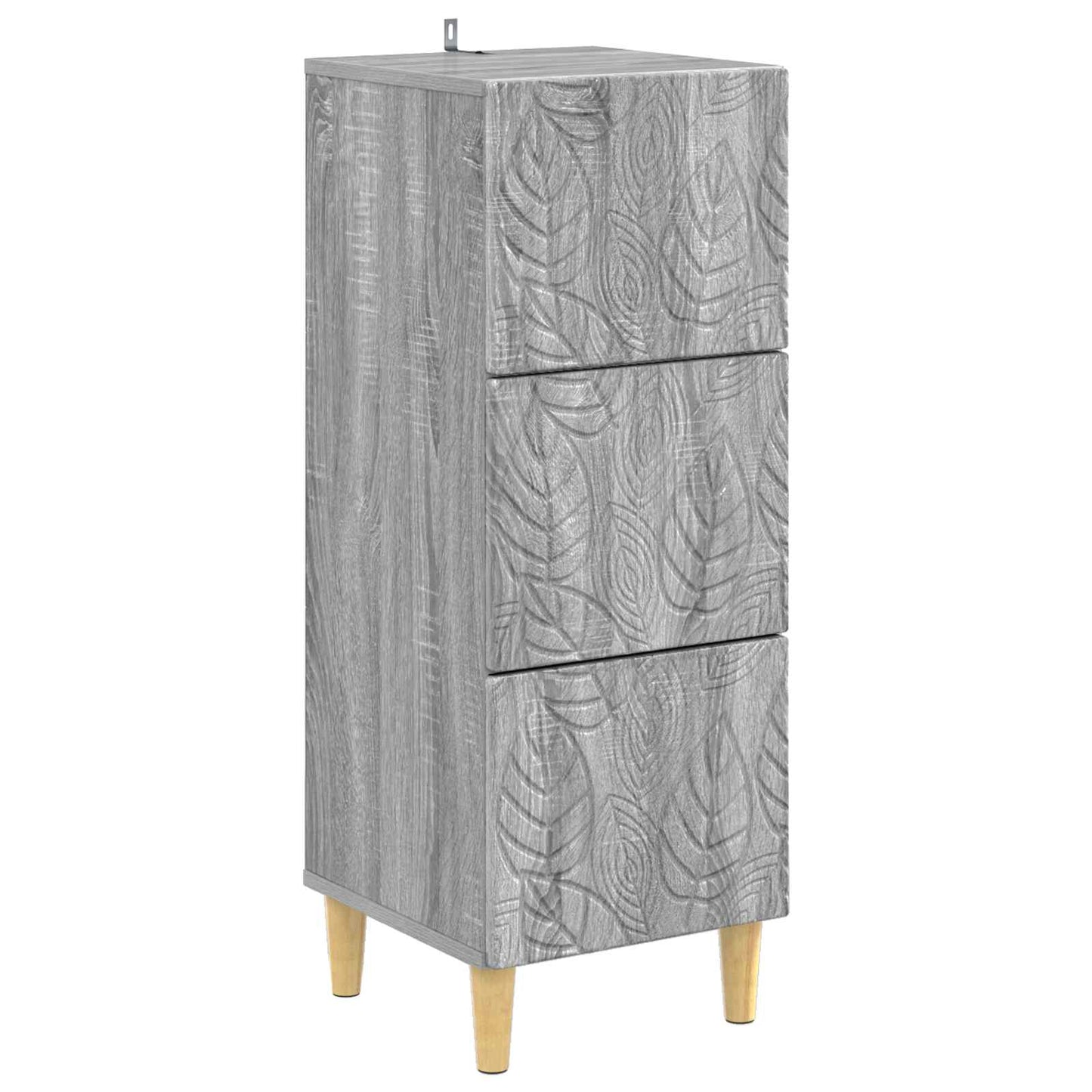vidaXL Drawer Cabinet Grey Sonoma 33 x 34.5 x 90 cm Engineered Wood