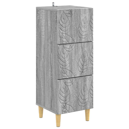 vidaXL Drawer Cabinet Grey Sonoma 33 x 34.5 x 90 cm Engineered Wood