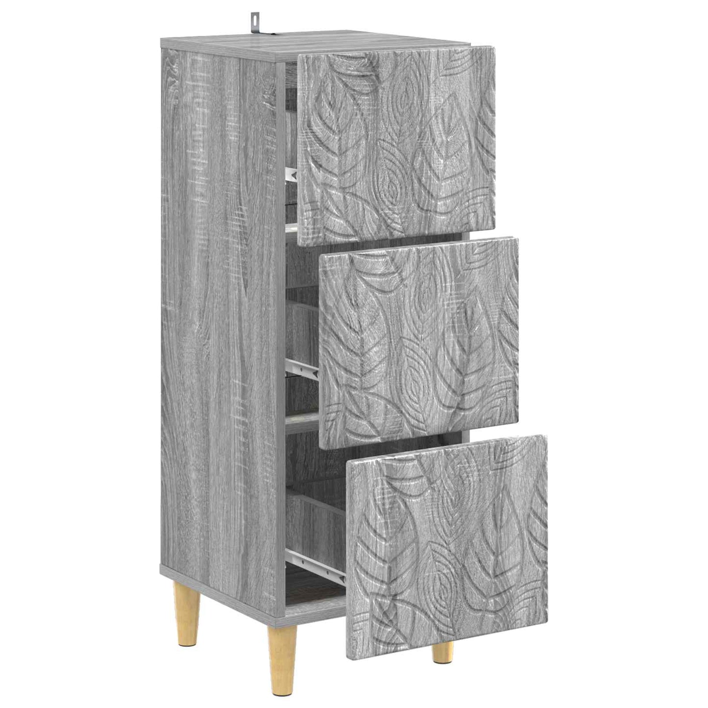 vidaXL Drawer Cabinet Grey Sonoma 33 x 34.5 x 90 cm Engineered Wood