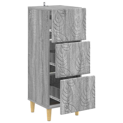 vidaXL Drawer Cabinet Grey Sonoma 33 x 34.5 x 90 cm Engineered Wood